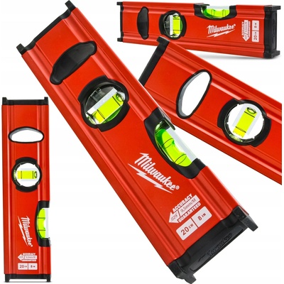 MILWAUKEE 4932472091 Slim Level 20cm, 2*akrylová libela, V-drážka na trubky