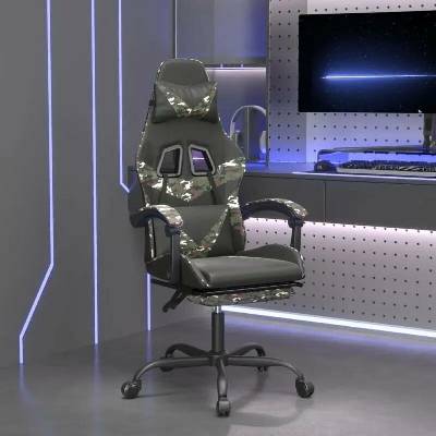 vidaXL s podnožkou černá a maskáčová umělá kůže [3143865]