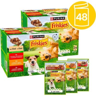 Friskies Adult hovädzie kurča jahňacie v šťave 48 x 85 g