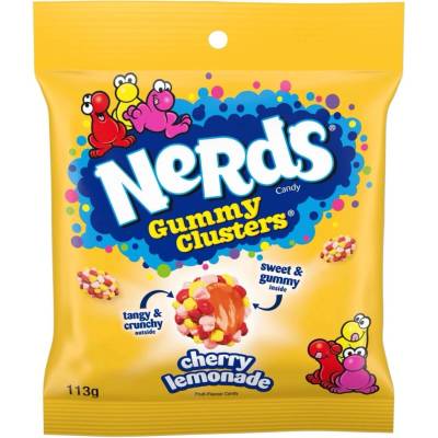 Nerds Gummy Cluster žvýkací bonbony v cukrové skořápce s příchutí třešňové limonády 113 g