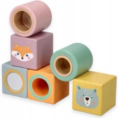 Adam Toys farebné kocky s rolničkou Zvieratka