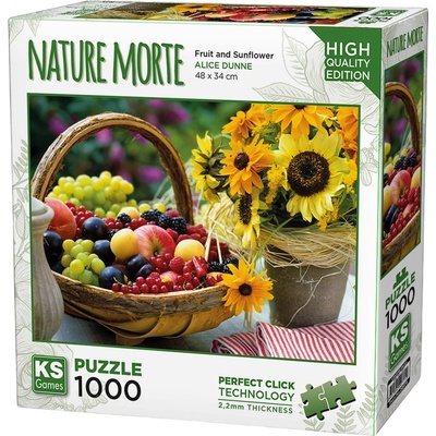 KS Games Пъзел KS Games от 1000 части - Плодове и слънчогледи (20775)
