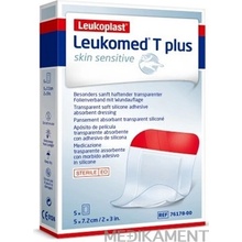 Leukoplast Leukomed T Plus Skin Sensitive sterilné krytie s vankúšikom 5 x 7,2 cm 5 ks