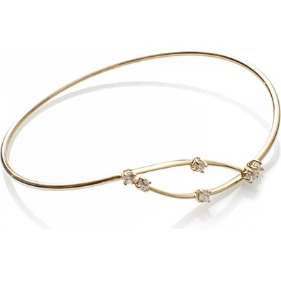 Zlatnictví zlatíčko zlatý pevný náramek se zirkony 13.S936