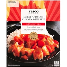 Tesco Sladkokyselá omáčka s kuřecím masem a vařenou rýží 400 g
