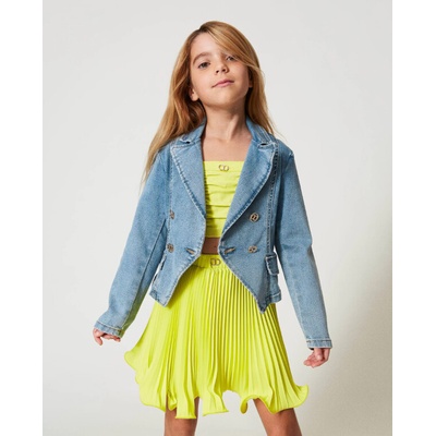 Twinset sukně plisovaná šifónová neonově žlutá Girl