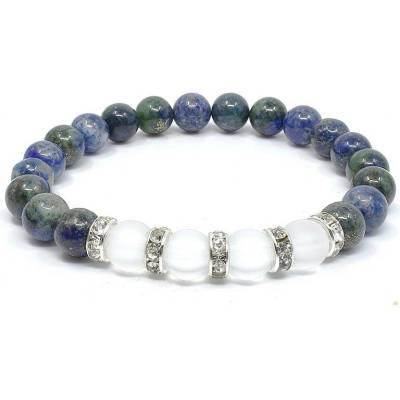 Mijabijoux náramek z minerálů lapis lazuli a křišťál II MB00128