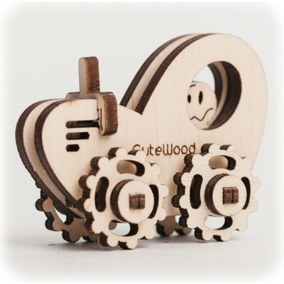 CuteWood Dřevěné 3D puzzle Traktor