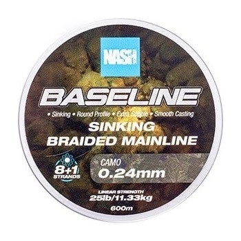 Nash Splietaná Šnúra Baseline Sinking Braid UV Yellow 600 m 0,24 mm 11,33 kg