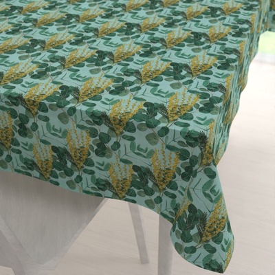Biante Dekoračný obdĺžnikový obrus PML-088 Eukalypty na mätovom 50x100 cm