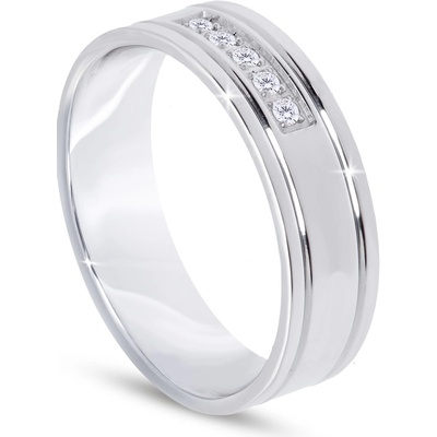 Biju Dámský prsten z chirurgické oceli, se zirkony 4000380