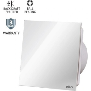 VITO Вентилатор venti-gl100, Φ100мм, стъклен панел, лагер и клапа, бял, 12w - vito (8005230)