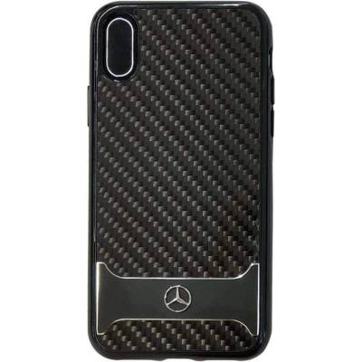Mercedes-Benz Dynamic Carbon Fiber Hard Case - дизайнерски карбонов кейс за iPhone XS, iPhone X (черен)