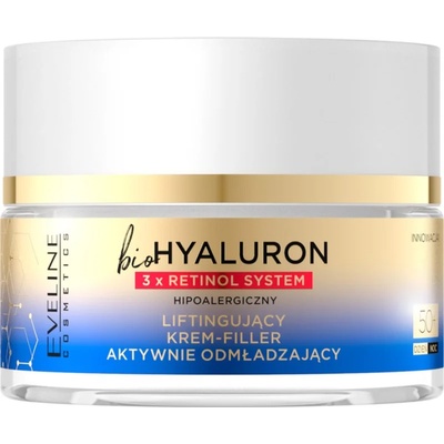 Eveline Cosmetics Bio Hyaluron 3x Retinol System дневен и нощен лифтинг крем 50+ 50ml