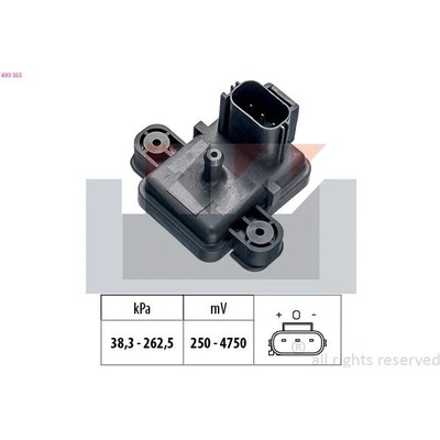 Senzor, tlak výfukového plynu KW 493 355