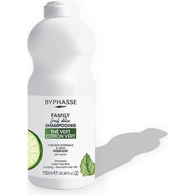 BYPHASSE Family Fresh Délice Green Tea & Lime Shampoo 750ml - шампоан за нормална към мазна коса