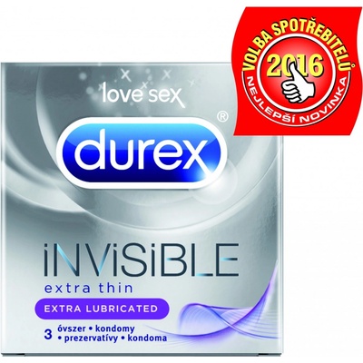 Durex Invisible Extra Lubricated 3 ks