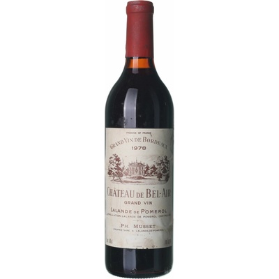 Chateau de Bel-Air Lalande de Pomerol Grand Cru suché červené 1978 0,75 l (holá láhev)