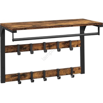 Euziel Стенна закачалка с полица nate, кафява/черна (ez0327)