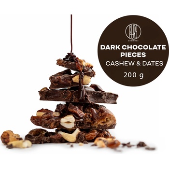 BrainMax Pure Pure® Начупен черен шоколад, кашу и фурми, БИО, 200 гр