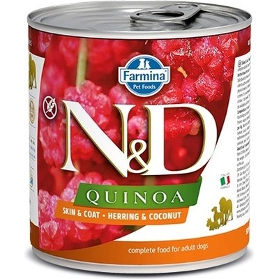 N&D dog Quinoa Skin Coat Herring Coconut 285 g