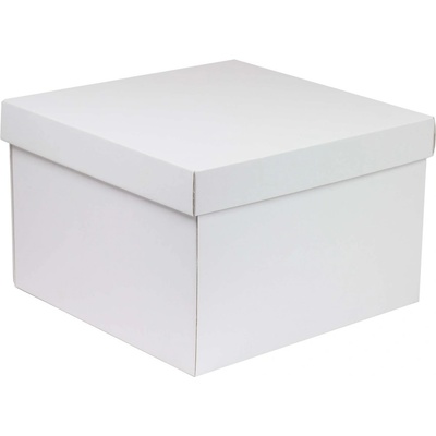 Dárková krabice s víkem 300x300x200/40 mm, bílá – Zboží Živě