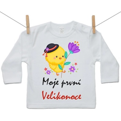 Boodyy tričko s dlouhým rukávem Moje první Velikonoce chlapec