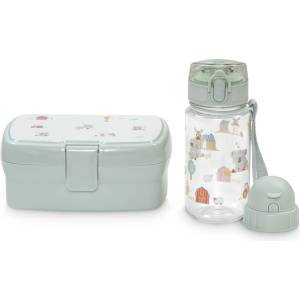 Interbaby Детски комплект за хранене Interbaby - Granja Koala, кутия за храна и бутилка, зелени (SET62-03)