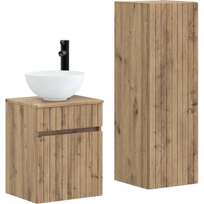 vidaXL Комплект мебели за баня 2 бр. Дъб артизан 33 x 34, 5 x 100 см (3406142)