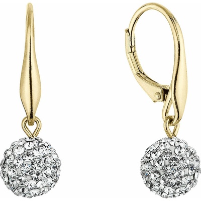 PAVONA Pozlátené náušnice so Swarovski krištáľmi 31326.1