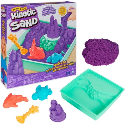 Spin Master Kinetic sand Fialový 450g tekutý písek s podložkou a nástroji