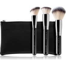 BrushArt Professional Full Face brush set with makeup pouch Sada štetcov s taštičkou Black 3 ks