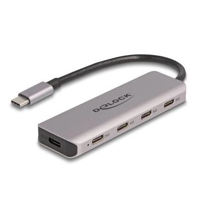 Delock USB 5 Gbps Tetején 4 USB porttal rendelkező USB Type-C hub USB Type-C csatlakoztatóval (64238) (64238) (64238)