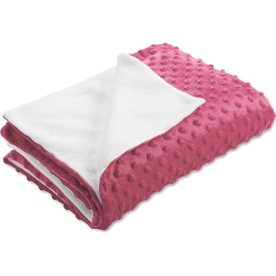 Biante Detská obojstranná deka Minky TOP 3D bodky Polar Ostružinová