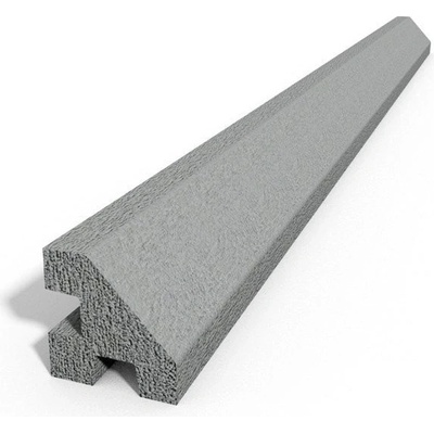 Betonový sloupek na plot 200 cm rohový hladký - šedý