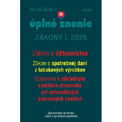 Aktualizácia I/1 2026 – daňové a účtovné zákony