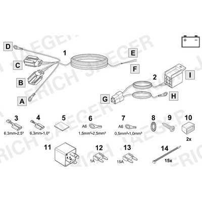 Doplňková sada pro spínané plus (+15) pro 13pinové elektroinstalace