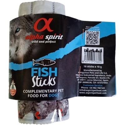 Alpha Spirit dog Pás tyčinky rybacie 16 ks 160 g