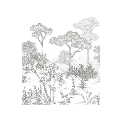 Caselio Vliesová fototapeta Art of Botany Džungľa biela 200x310 cm