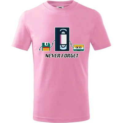 Never forget 90s tričko detské ružová