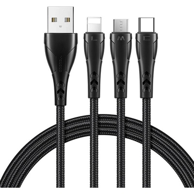 Mcdodo CA-6960 3v1 USB na USB-C / Lightning / Micro USB, 1,2m