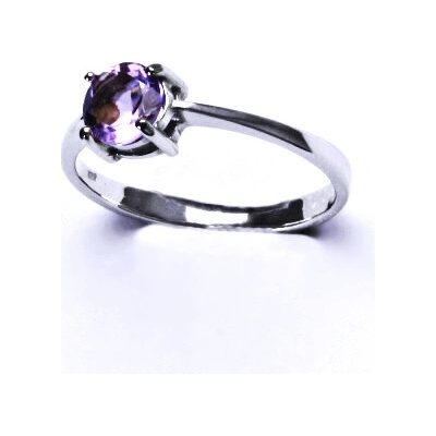 Čištín Zlatý prsten přírodní ametyst světlý,bílé i žluté zlato T 1250