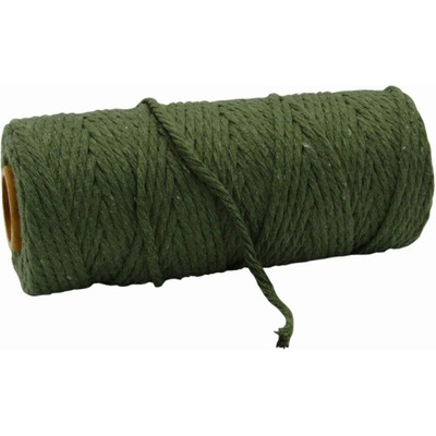 Macramé šňůra – Ø 3 mm x 100 m (250 g) mechově zelená