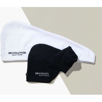 Revolution Haircare Elastický turban na vlasy Black/White