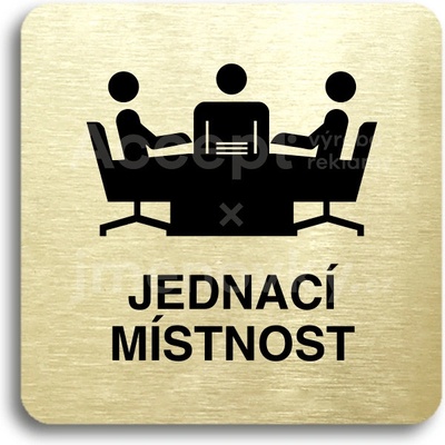 ACCEPT Piktogram jednací místnost - zlatá tabulka - černý tisk bez rámečku