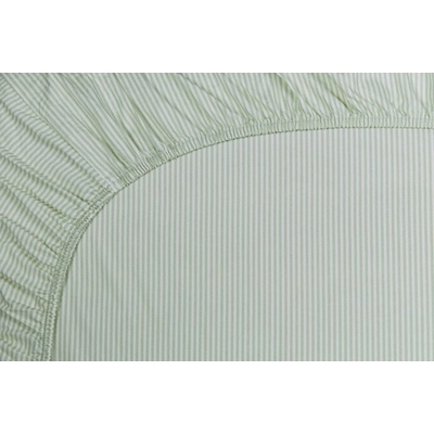 Pip Studio perkálové prostěradlo Duo Stripe zelené 90x200