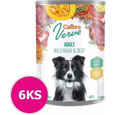 Calibra Dog Verve GF Adult Wild Boar & Beef 6 x 400 g