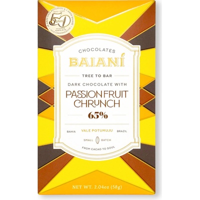 Baianí Chocolates 65% hořká Passionfruit Crunch Vale Potumuju 58 g
