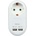Xmart Адаптер Xmart, 1 x Шуко, 2 x USB, Бял (10438)