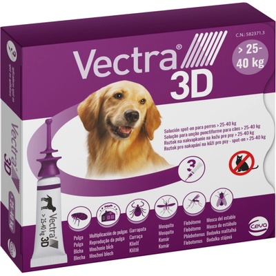 VECTRA 3D Spot-On L pre psov 25-40 kg 4,7 ml 3 pipety